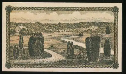 Notgeld Walsrode 1920, 25 Pfennig, Landschaftsmotiv mit KN 