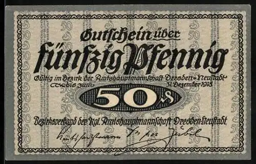 Notgeld Dresden-Neustadt 1918, 50 Pfennig, Jagdschloss Moritzburg, Serie 1047 Ausgabe U