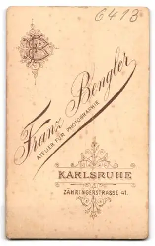 Fotografie Franz Bengler, Karlsruhe, Soldat in Garde Uniform, Handkoloriert