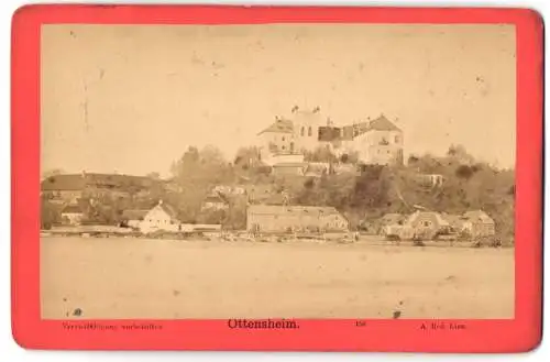 Fotografie A. Red. Linz, Ansicht Ottensheim, Blick nach dem Ort mit Schloss Ottensheim