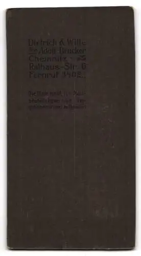 Fotografie Dietrich & Witte, Chemnitz, Rathausstrasse 6, Porträt eines eleganten Herrn