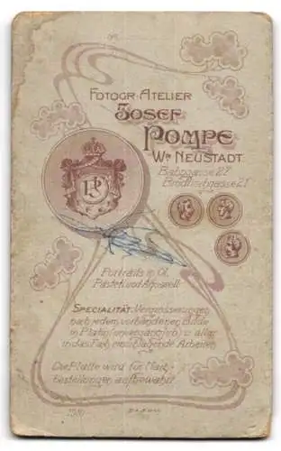 Fotografie Josef Pompe, Wr. Neustadt, Brodtischgasse 21, Portrait eines jungen Mannes
