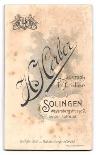 Fotografie H. Herber, Solingen, Weyersbergstr. 2, Porträt einer Dame im eleganten Kleid mit Schleier