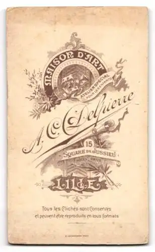 Fotografie A. C. Delpierre, Lille, Square de Jussieu 15, Porträt eines eleganten Herrn