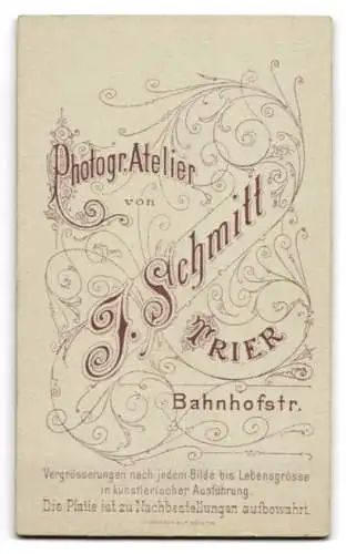 Fotografie J. Schmitt, Trier, Bahnhofstr., Zwei Kleinkinder auf einem Sessel