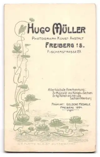 Fotografie Hugo Müller, Freiberg i.S., Fischerstrasse 29, Porträt eines eleganten Herren