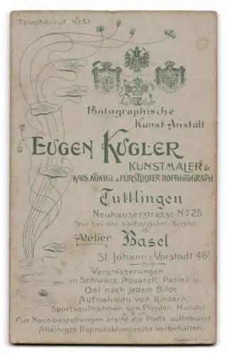 Fotografie Eugen Kugler, Tuttlingen, Neuhauserstrasse 25, Porträt einer Frau
