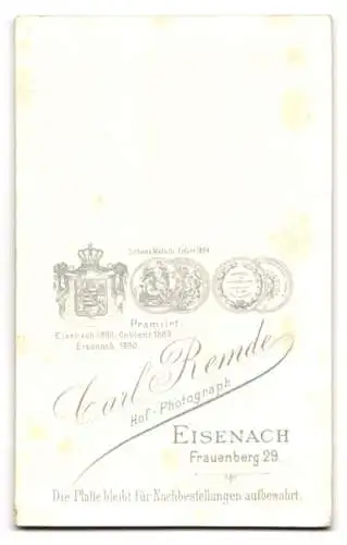 Fotografie Carl Remde, Eisenach, Frauenberg 29, Porträt einer Dame