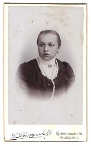 Fotografie G. Schneppendahl, Wermelskirchen, Portrait einer Frau mit elegantem Kleid