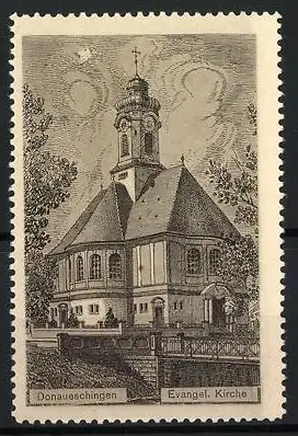 Reklamemarke Donaueschingen, Evangelische Kirche, Kirchturmansicht