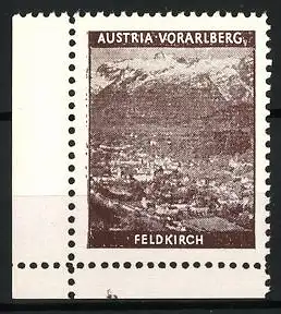 Reklamemarke Austria Vorarlberg, Feldkirch, Berglandschaft