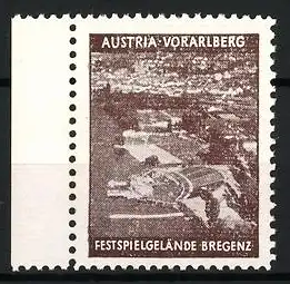 Reklamemarke Vorarlberg, Festspielgelände Bregenz, Landschaftsansicht