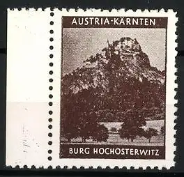 Reklamemarke Austria-Kärnten, Burg Hochosterwitz, Burg auf Berggipfel