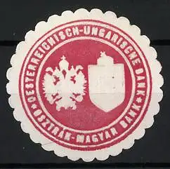 Reklamemarke Österreich-Ungarn, Österreichisch-Ungarische Bank, Doppeladler und Wappen