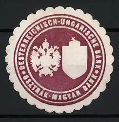 Reklamemarke Österreichisch-Ungarische Bank, Doppeladler und Wappen