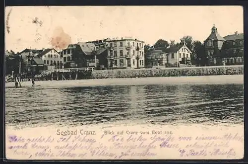 AK Cranz, Blick auf den Strand vom Boot aus