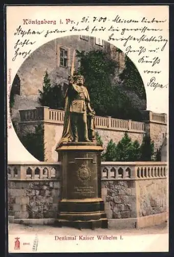 AK Königsberg, Denkmal Kaiser Wilhelm I.