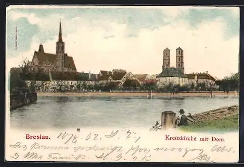 AK Breslau, Kreuzkirche mit Dom