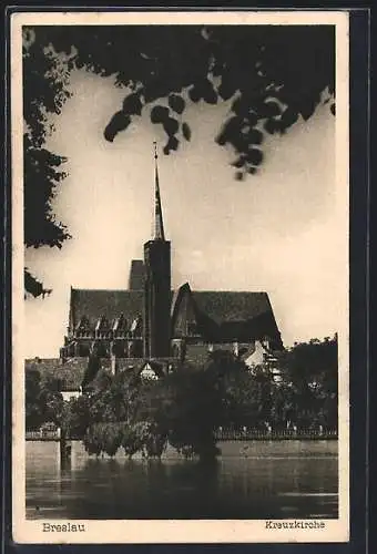 AK Breslau, Blick auf die Kreuzkirche