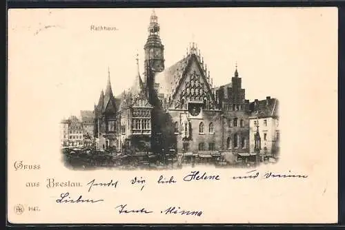 AK Breslau, Blick auf das Rathaus