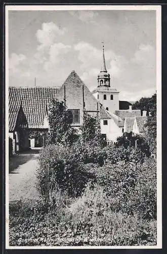 AK Aerösköbing, Pileboekken, Strassenpartie mit Kirche