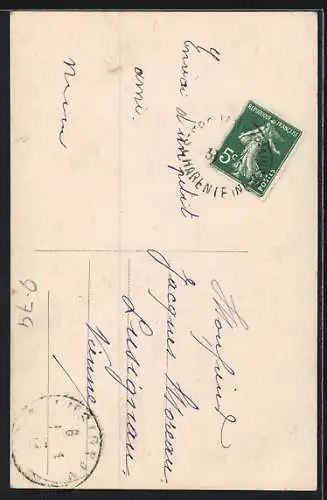 AK Kleiner Junge im Matrosenhemd beim Angeln