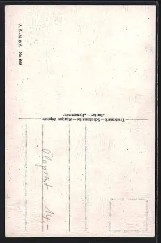 Ölgemälde-Imitations-AK Imita / A.S.-M. Leipzig Nr. 668: Kinderpaar mit einem Kaninchen