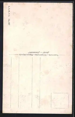 Ölgemälde-Imitations-AK Imita / A.S.-M. Leipzig Nr. 687: Älterer Herr mit Mädchen am Klavier