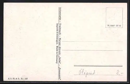 Ölgemälde-Imitations-AK Imita / A.S.-M. Leipzig Nr. 537: Frau in Landschaft bei Baumblüte