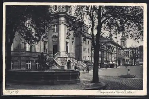 AK Liegnitz, Ring und altes Rathaus