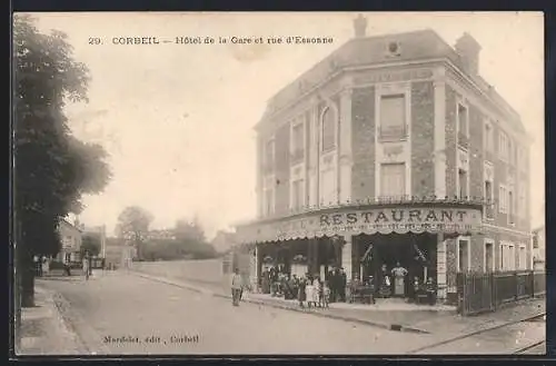 AK Corbeil, Hôtel de la Gare et rue d`Essonne