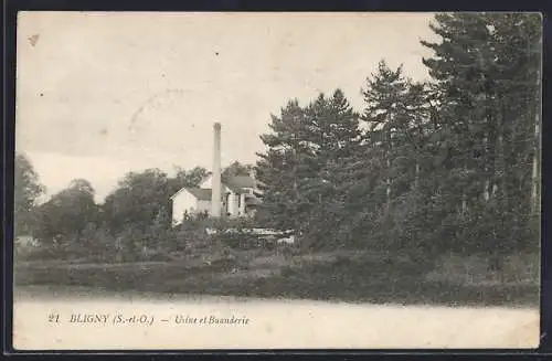 AK Bligny, Usine et Buanderie entourée d`arbres