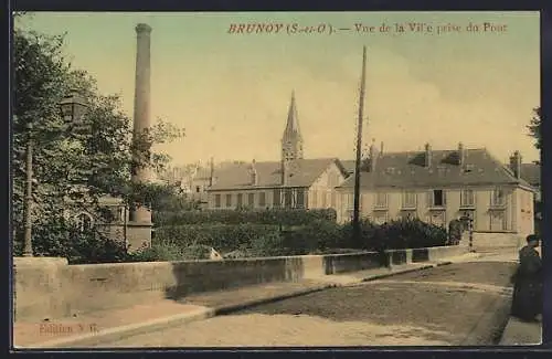 AK Brunoy, Vue de la Ville prise du Pont