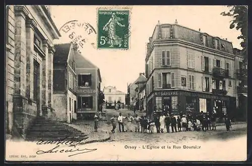 AK Orsay, L`Église et la Rue Boursier