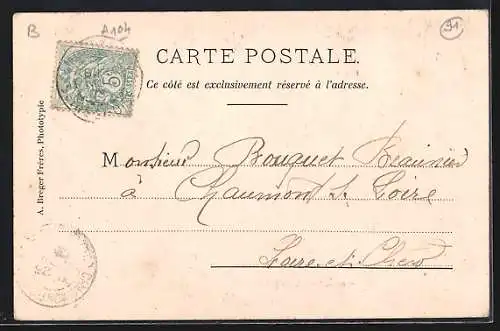 AK Montgeron, Boulevard Sellier avec rangée d`arbres et passants