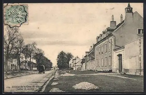 AK Juvisy, Avenue de la Cour de France avec calèche