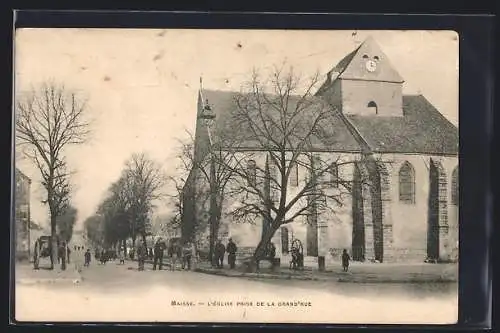 AK Maisse, L`église prise de la Grande Rue