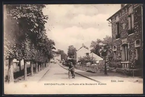 AK Viry-Châtillon, La Poste et le Boulevard Husson