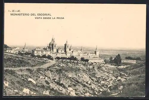 AK Escorial, Monasterio, Vista desde la Presa