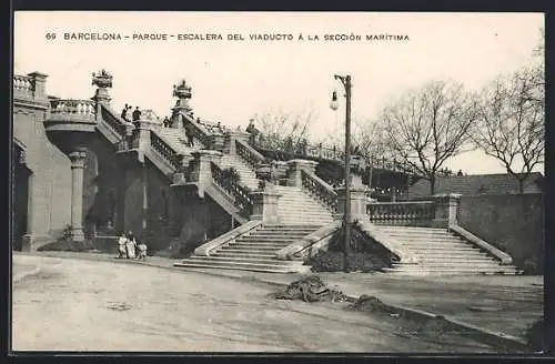 AK Barcelona, Parque, Escalera del Viaducto a la Seccion Maritima