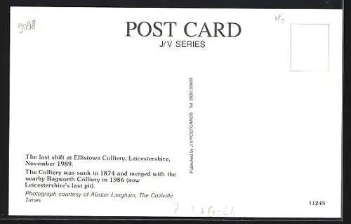 AK Ellistown, The Colliery, Miners starting the last shift 1989