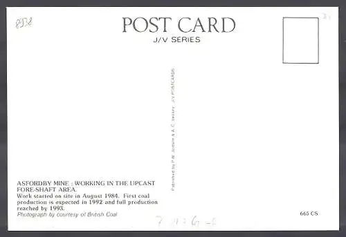 AK Asfordby, The Mine, Working in the upcast fore-shaft area