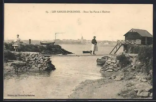 AK Les Sables-d`Olonne, Dans les Parcs à Huitres