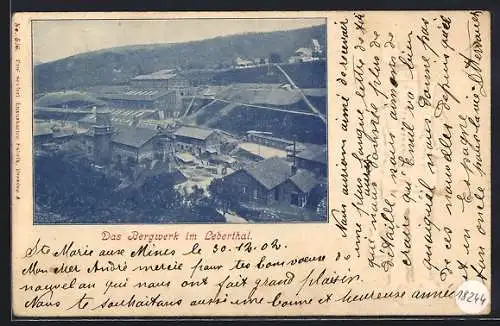 AK Sankt Kreuz /Lebertal, Das Bergwerk, Bergmann in Uniform rückseitig