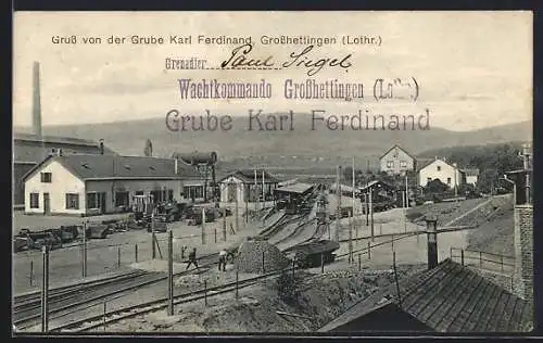 AK Grosshettingen /Lothr., Die Grube Karl Ferdinand