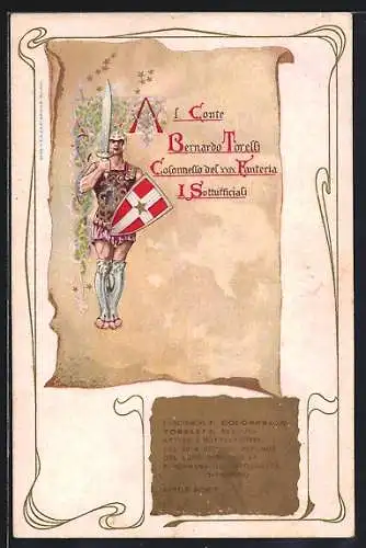 AK 29. Reggimento Fanteria, Infanterie-Regiment Nr. 27, Krieger mit Schild und Schwert