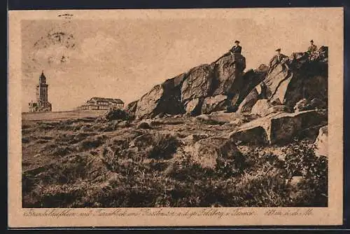 AK Gr. Feldberg /Ts., Turm, Gasthäuser und Felsen