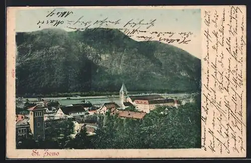 AK Bad Reichenhall, St. Zeno mit Bergpanorama aus der Vogelschau