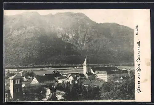 AK Bad Reichenhall, St. Zeno mit Bergblick