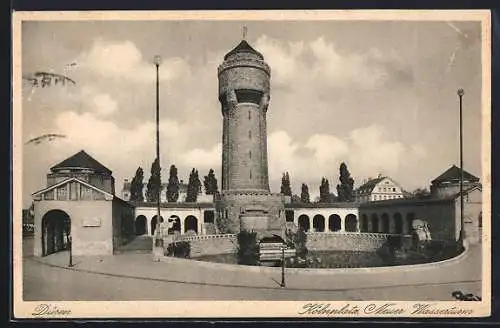 AK Düren, Kölnplatz und neuer Wasserturm